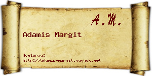 Adamis Margit névjegykártya