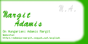 margit adamis business card